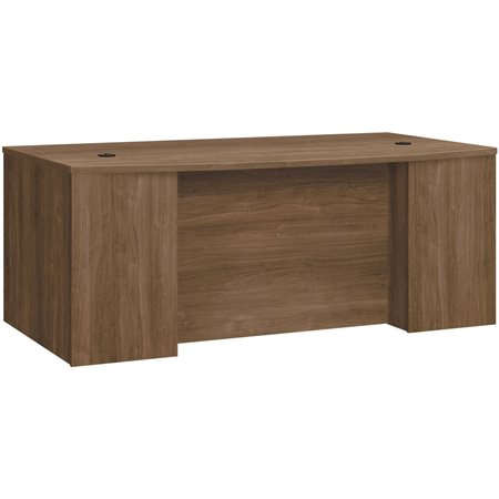 DESK SHELL B-F BOW 72X42 MAHOG