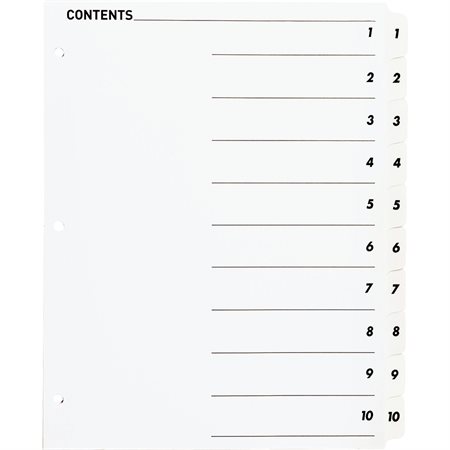 Intercalaires à onglet imprimable