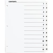 Intercalaires à onglet imprimable