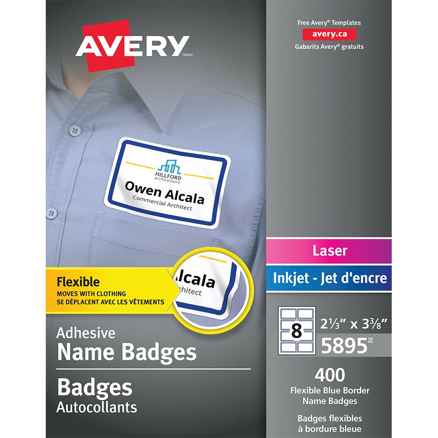 White Flexible Self-adhesive Name Badge