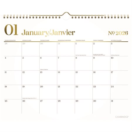 WorkStyle™ Monthly Wall Calendar (2026)