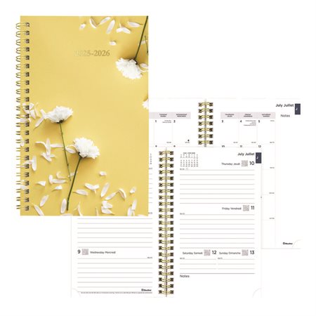 Agenda hebdomadaire jaune botanique