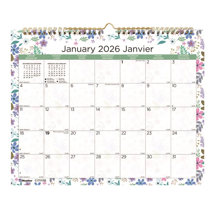 Calendrier Mural Mensuel Effaçable à Sec WallTAC - Réadhésif, Repositionnable - Pour Bureau Ou Maison