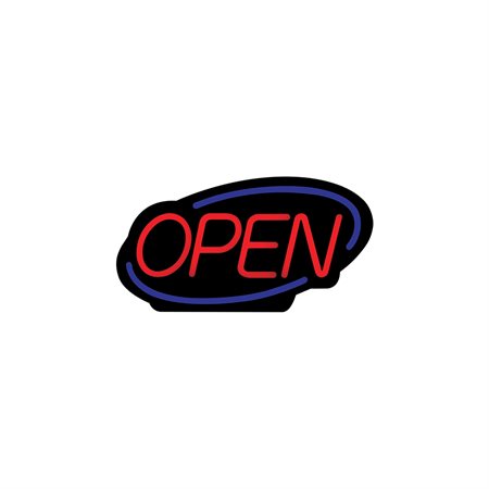 Enseigne LED ovale « OPEN »