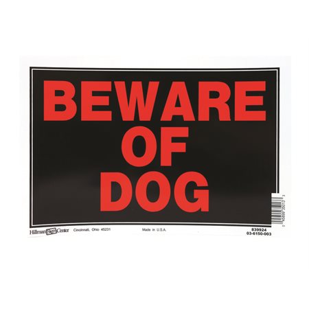 Panneau « Beware of Dog »